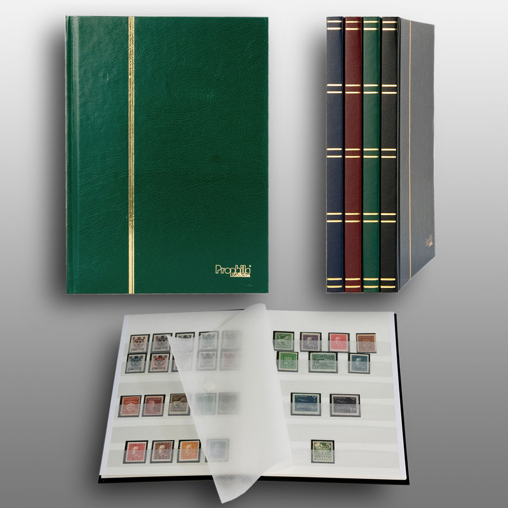Prophila Collection 16 weie Seiten A5 Briefmarken-Einsteckbuch grn