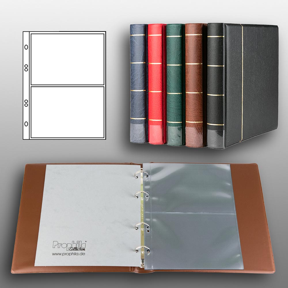 Prophila Collection Postkarten-Album (braun) mit 20 Hllen fr 40 Postkarten