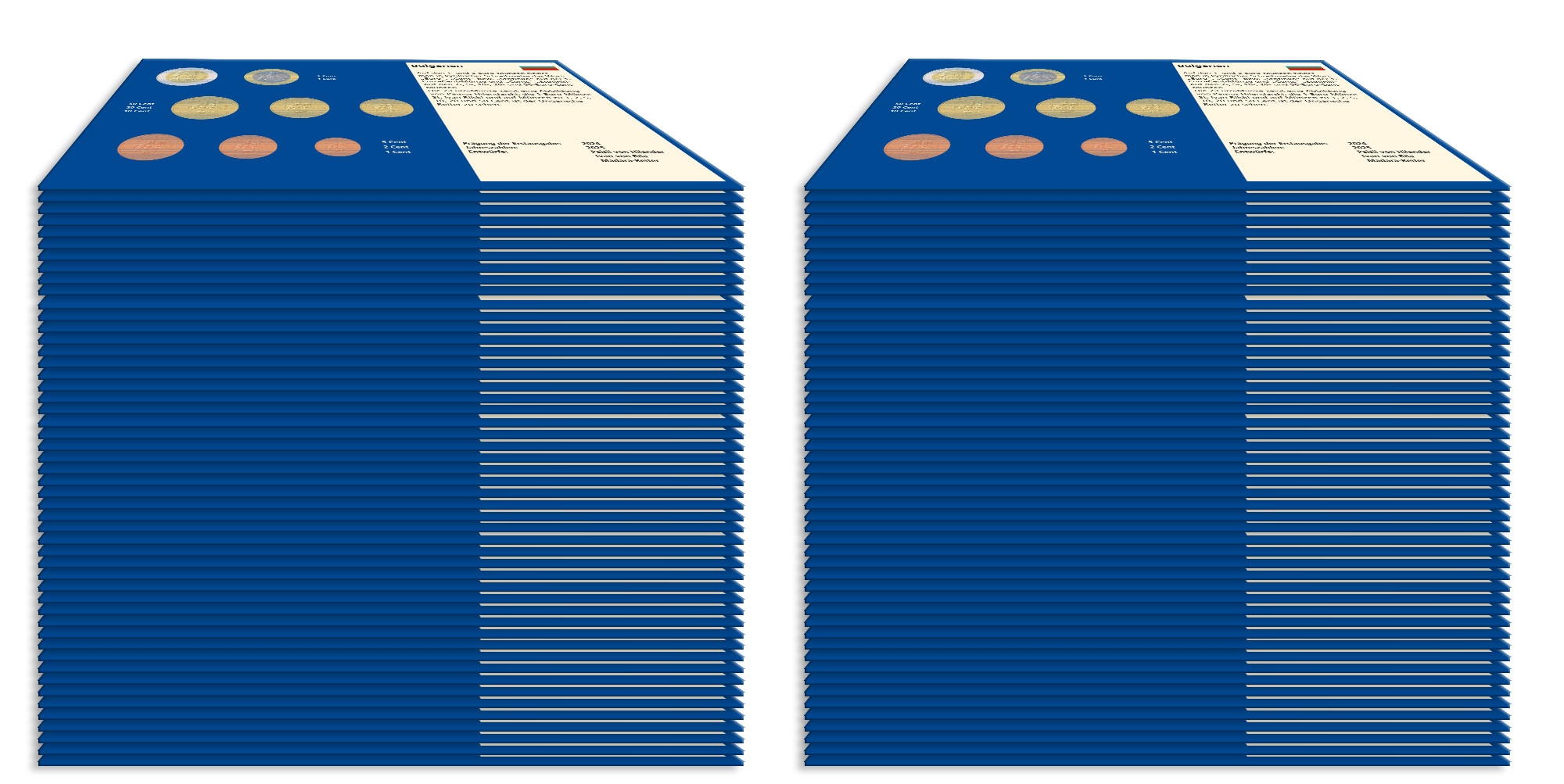 Prophila Collection 100 Mnz-Tabletts fr -Kursmnzenstze (1 Cent bis 2 Euro) neutral