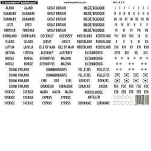 L�nderetiketten mit Goldschrift, Nord- und Westeuropa