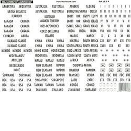 L�nderetiketten mit Goldschrift, inkl. Zusatzetiketten, 6 Seiten